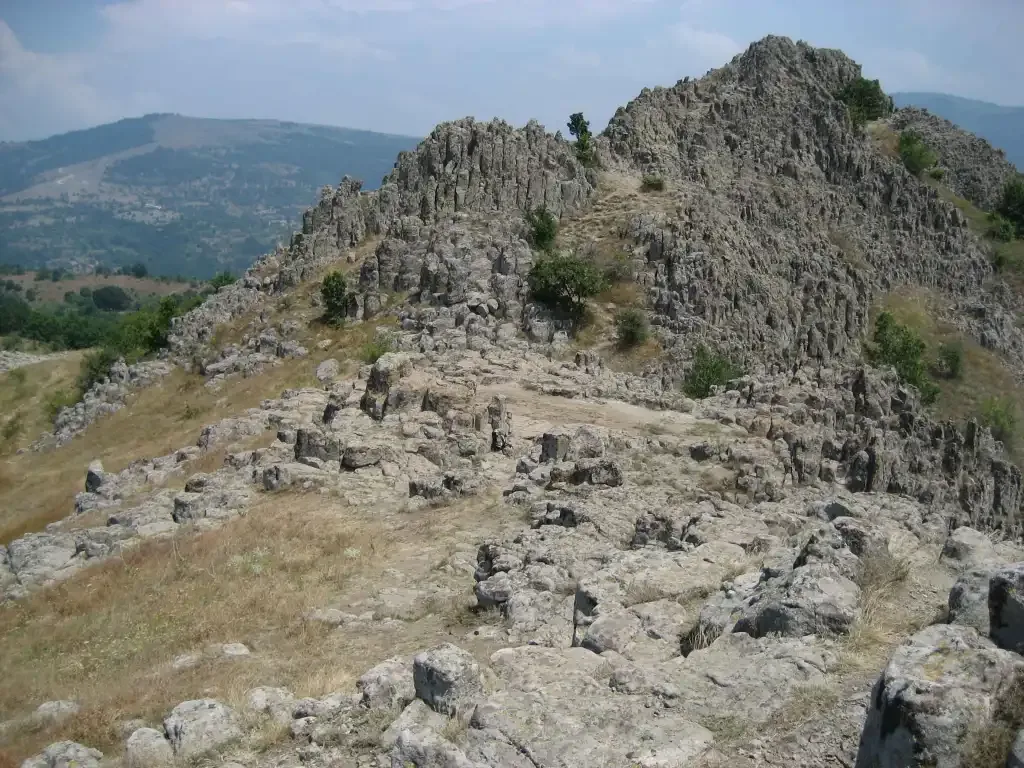 The summit ridge at Kokino, looking along the spine of volcanic rock